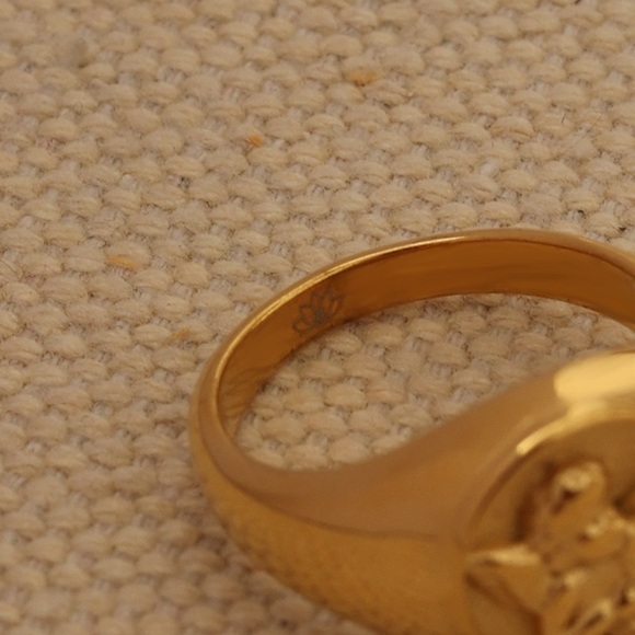 Inner Harmoni 18K Gold Plated Guardian Angel Gold Waterproof Ring - Picture 3 of 6